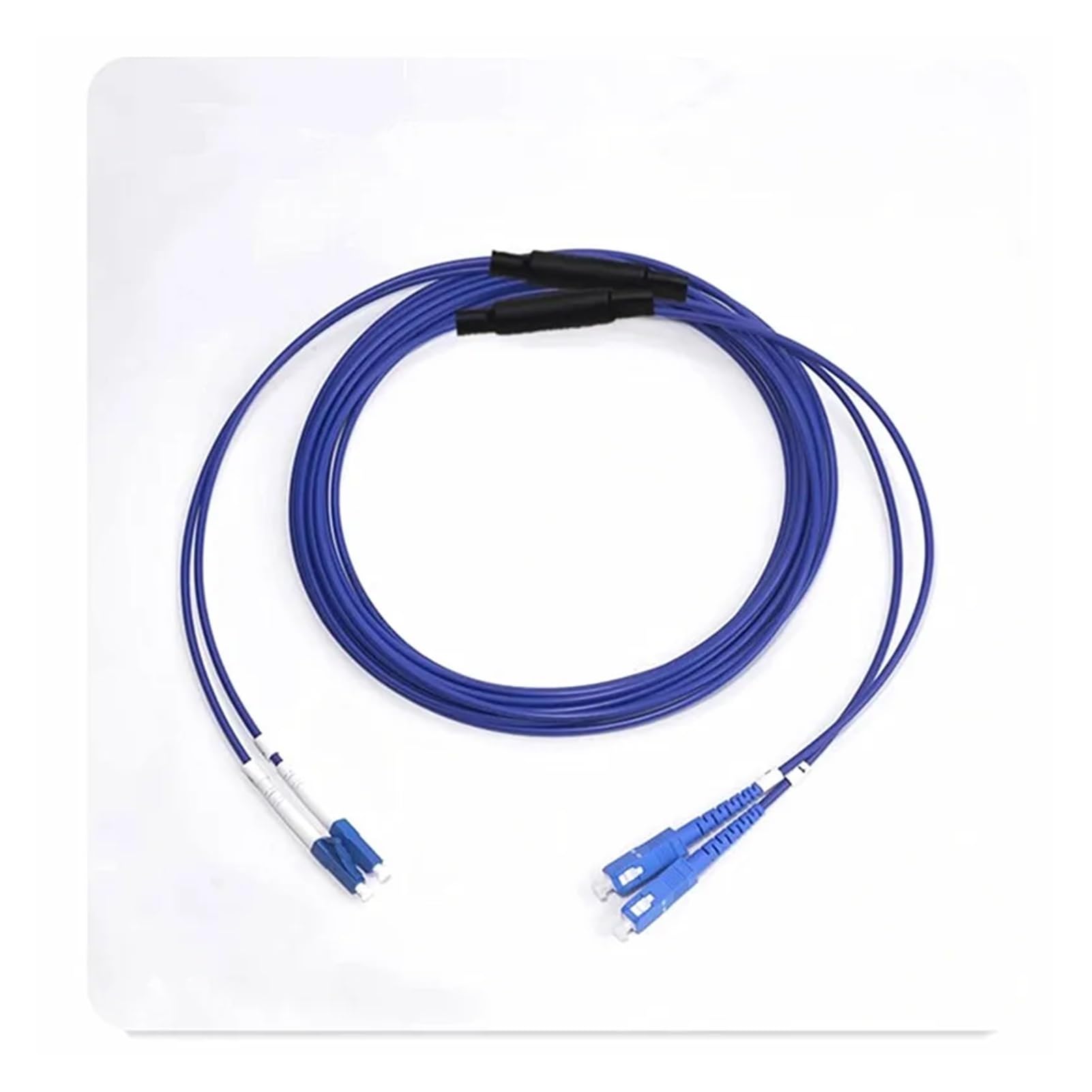 Cavo patch in fibra ottica schermato FTTH, SC, LC, FC, ST, monomodale, 1 core, 2 core, singolo, duplex, materiale in fibra ottica, 250 m, 300 m (2FC-2FC 300 m)