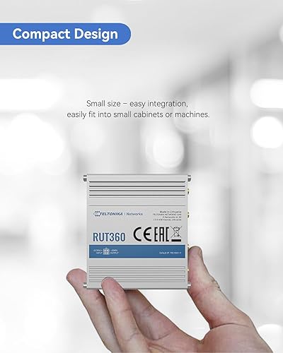 Miniatura 6 de Teltonika RUT360100100 - Router celular industrial 4G LTE Cat6, enrutador Wi-Fi 4G LTE con DIDO, VPN avanzada, certificado por VerizonAT&TT-Mobile