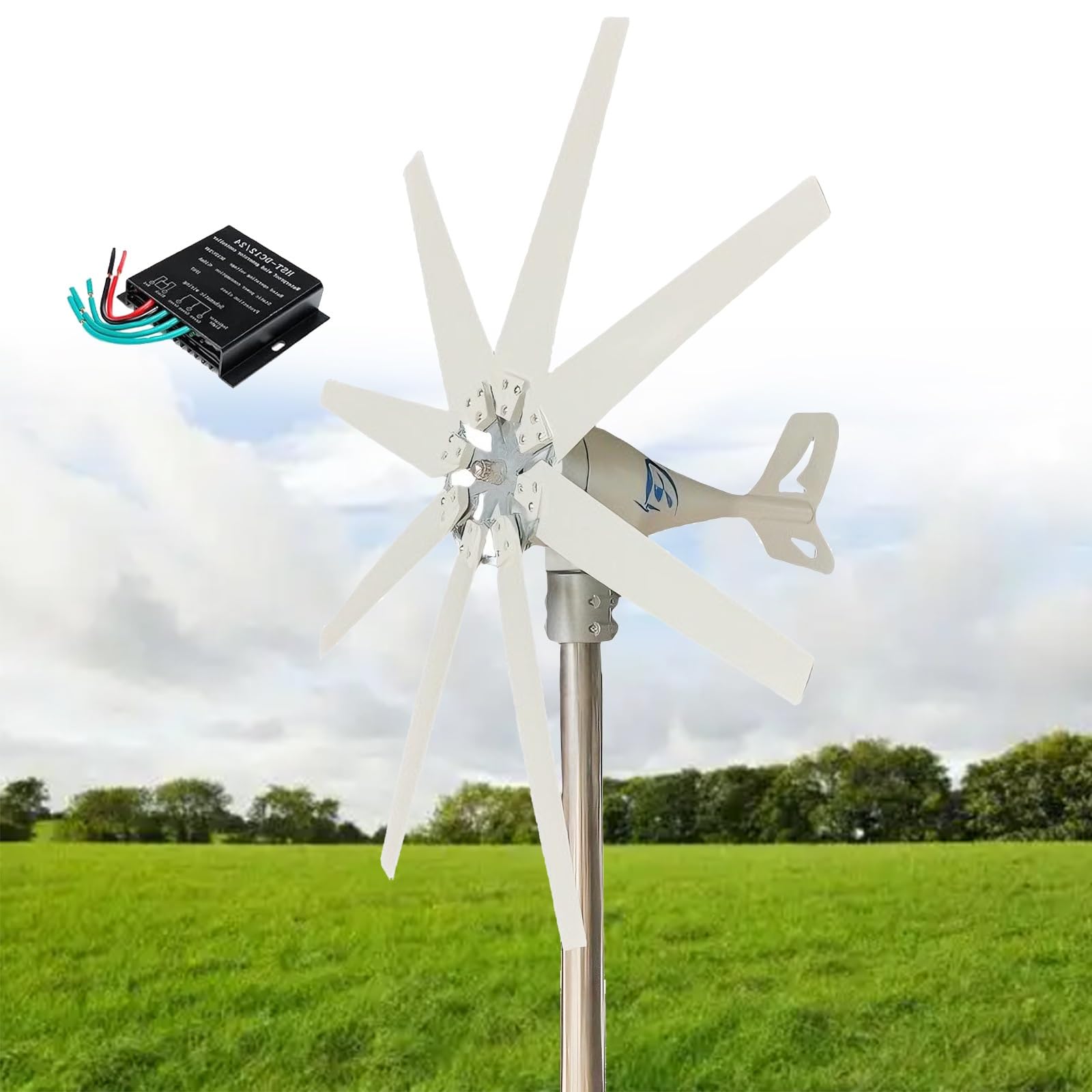Petit moulin à vent 12000W pour alimenter une maison autonome en énergie gratuite