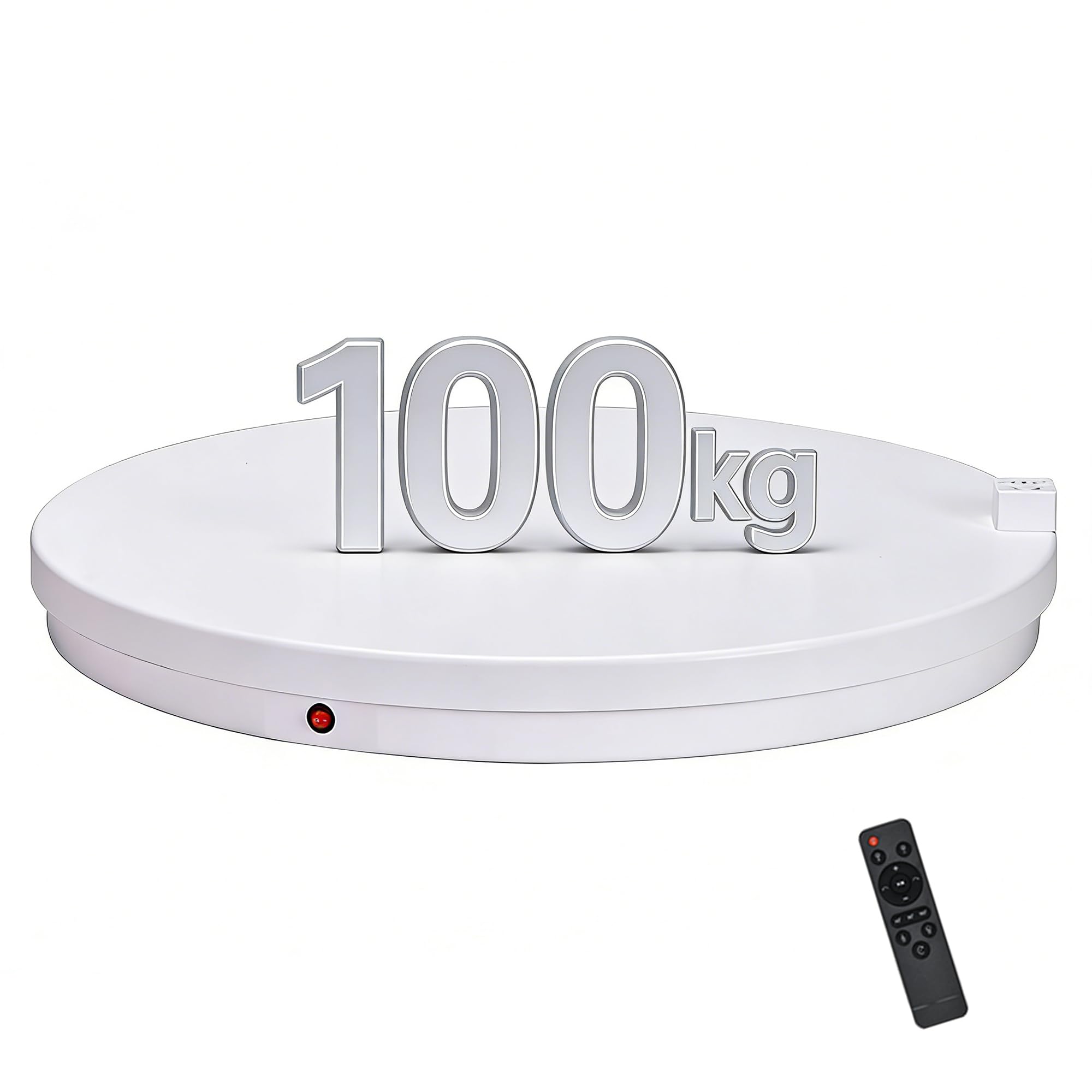 MocArt 6062AR Elektrischer Drehteller, 62 cm Durchmesser, 100 kg Tragfähigkeit, 360° Bidirektionale Drehung, Fernbedienung, Leiser Motor, Für Fotografie & Präsentation (Weiß)