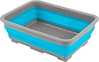 Wakeman Collapsible 7.27L Bucket - Foldable Dish Tub, Camping Sink, Laundry Soaker for Beach, Tailgating & Cleaning (Blue)