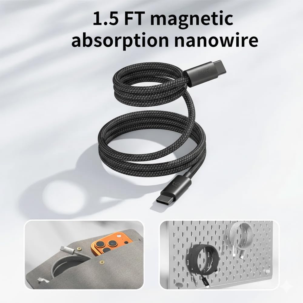 Cavo da USB C a USB C, cavo di ricarica rapida per caricabatterie magnetico di tipo C JCC-040B (2)