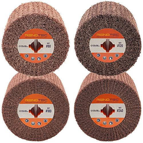 Non-Woven Wheel 120x100mm for Satin Finish (80-240 Grit Set) - RENOTEC