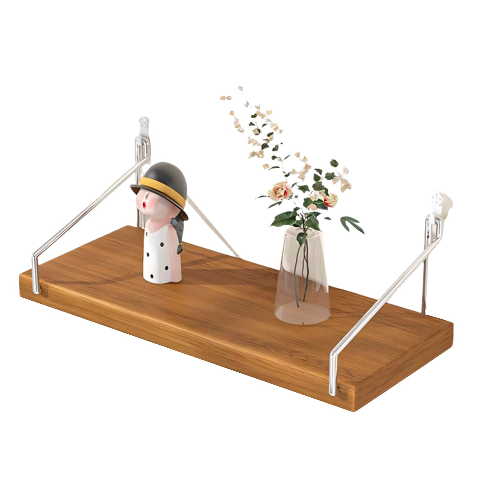 LUCKGONI Wooden Wall Mounted Projector Stand Featuring Seamless Hook Design For Home Organization And Space Saving