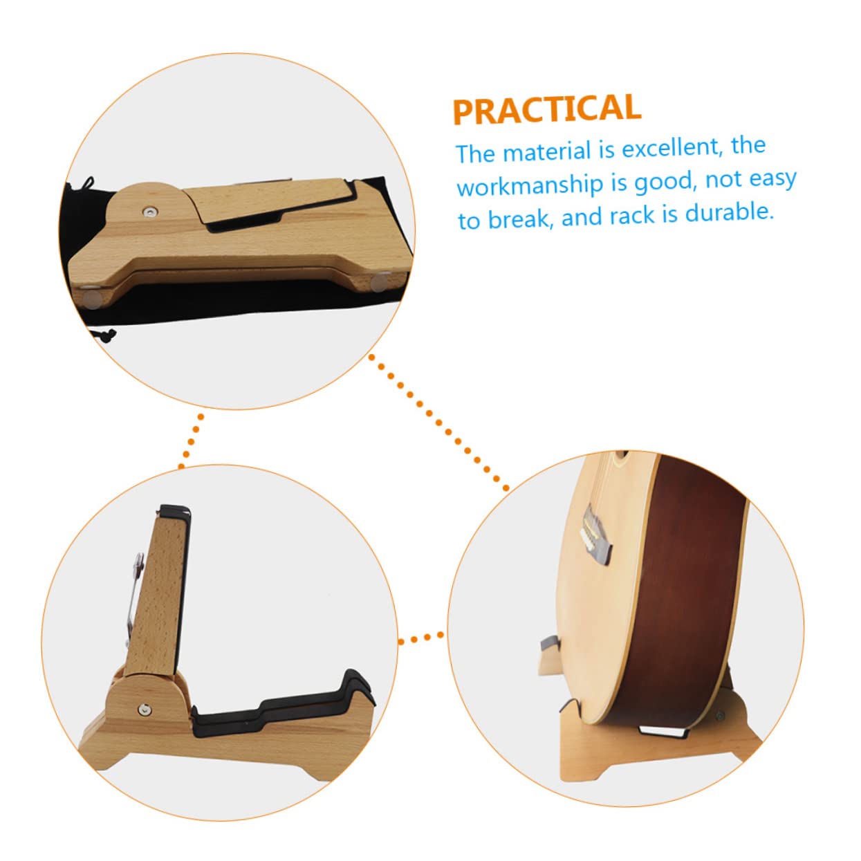 Supporto Chitarra da Terra per Basso Elettrico e Chitarra Elettrica, Design Pieghevole e Leggero in Materiale Sintetico per Music Room