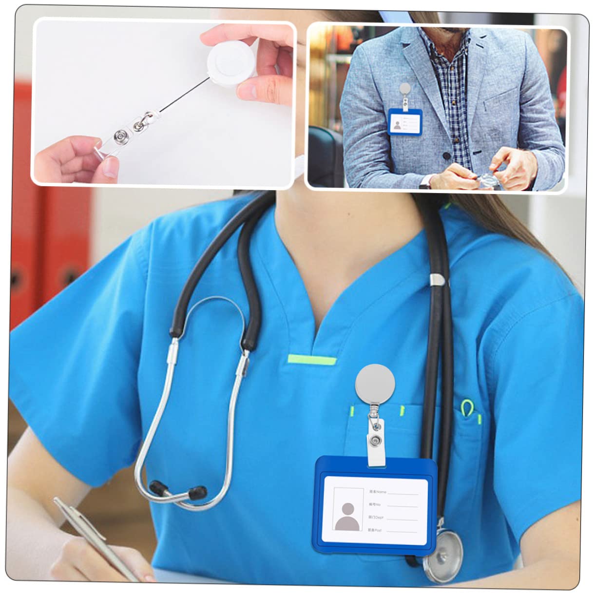 40pezzi Portacarte Retrattile Per Badge Clip Coperchio Per Tessere Id Accessori Per Studenti e Professionisti Design Leggero e Compatto