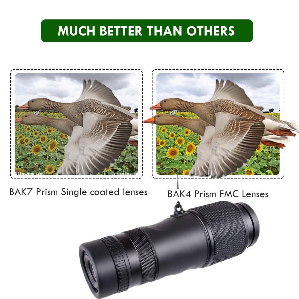 Jumelles monoculaires avec zoom 8-20x, jumelles télescopiques portables BAK4 étanches pour observation des oiseaux, concerts, matchs de football, cibles de bullseye/observation des oiseaux