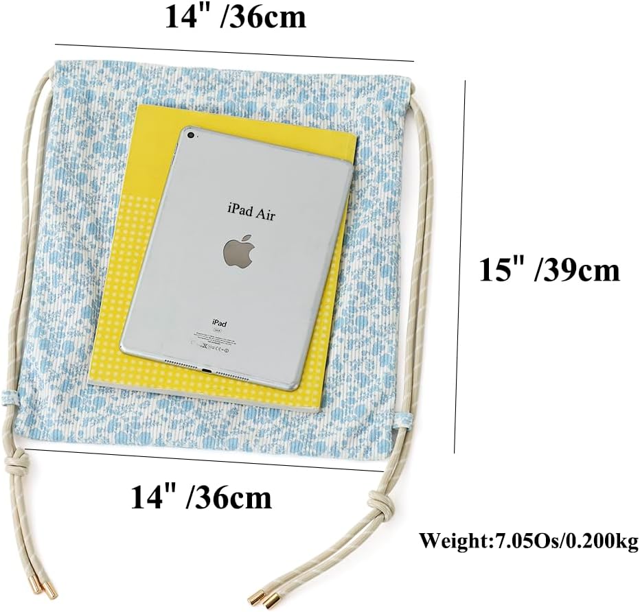 Original Design Boho Corduroy Print Drawstring Backpack - Lightweight Cinch Sackpack for Women, Perfect for Gym, Travel, Beach, and Outdoor Sports - Image 2
