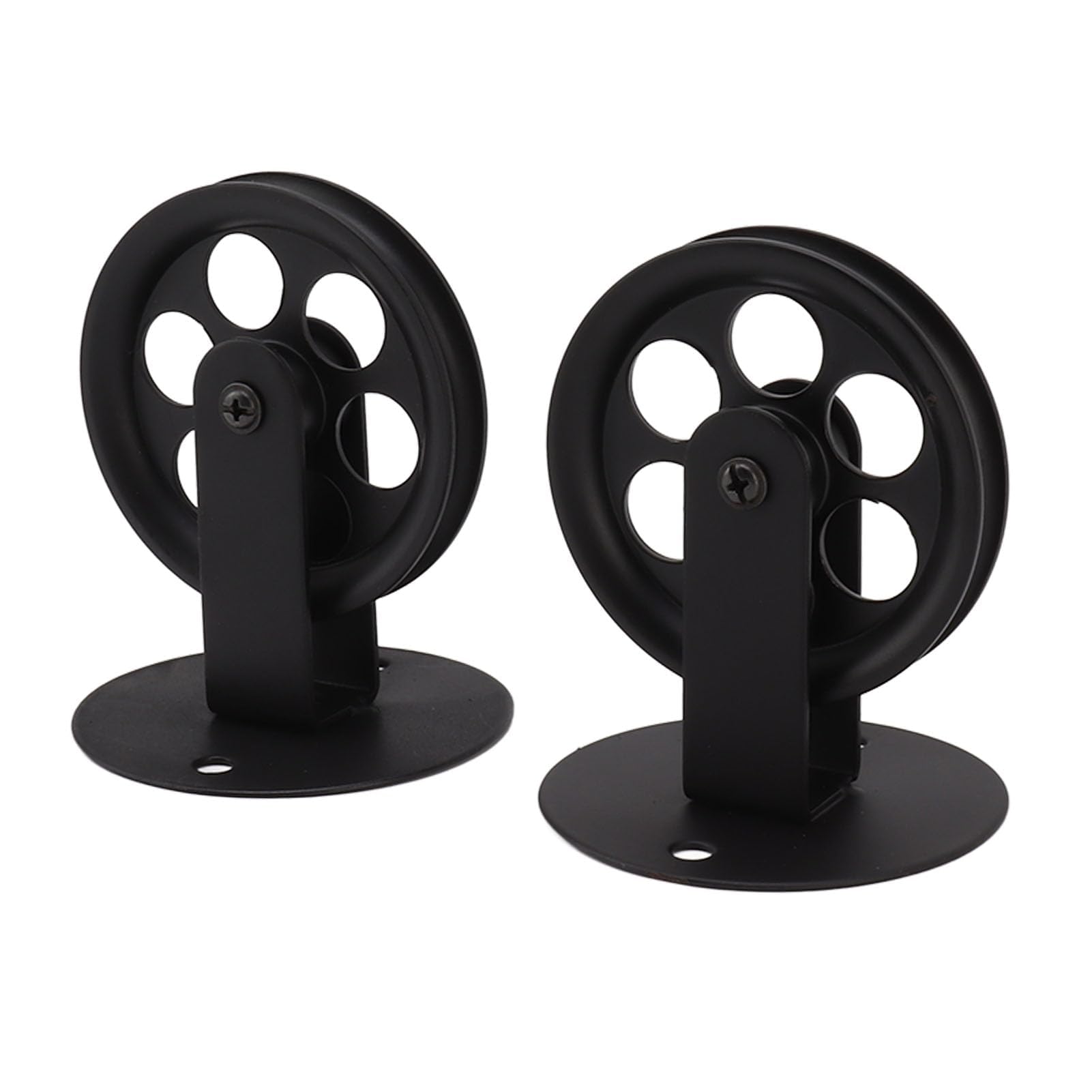 XHTLLO 2pcs Pulley Wheel, Industrial Pulley Wheels Set for Vintage Barn Pendant Light, Wall Ceiling Mount Lifting Towing Pulleys, Vintage Wall Ceiling Mount Pulleys