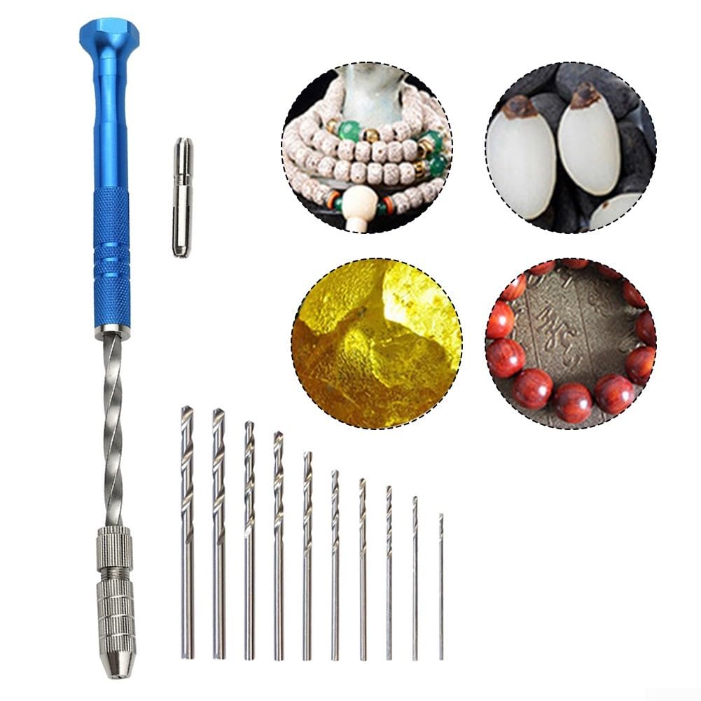 Oniissy Trapano manuale semiautomatico blu 0,5-3 mm mini per artigianato assemblaggio elettronico modellismo