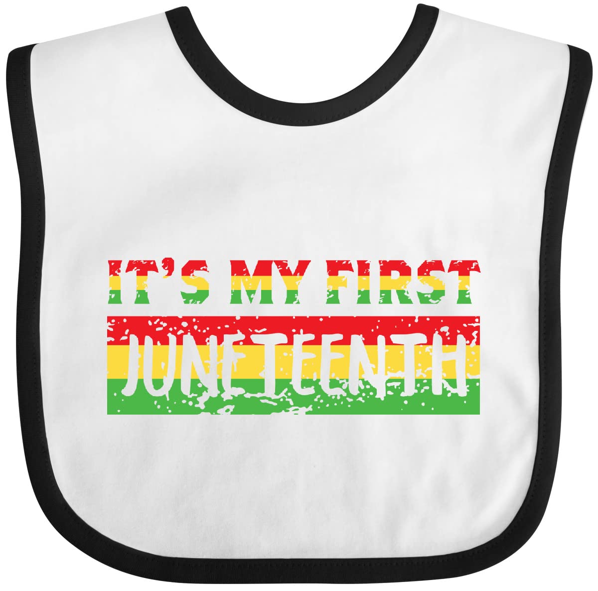 inktastic It's My First Juneteenth Red, Yellow, and Green Baby Bib