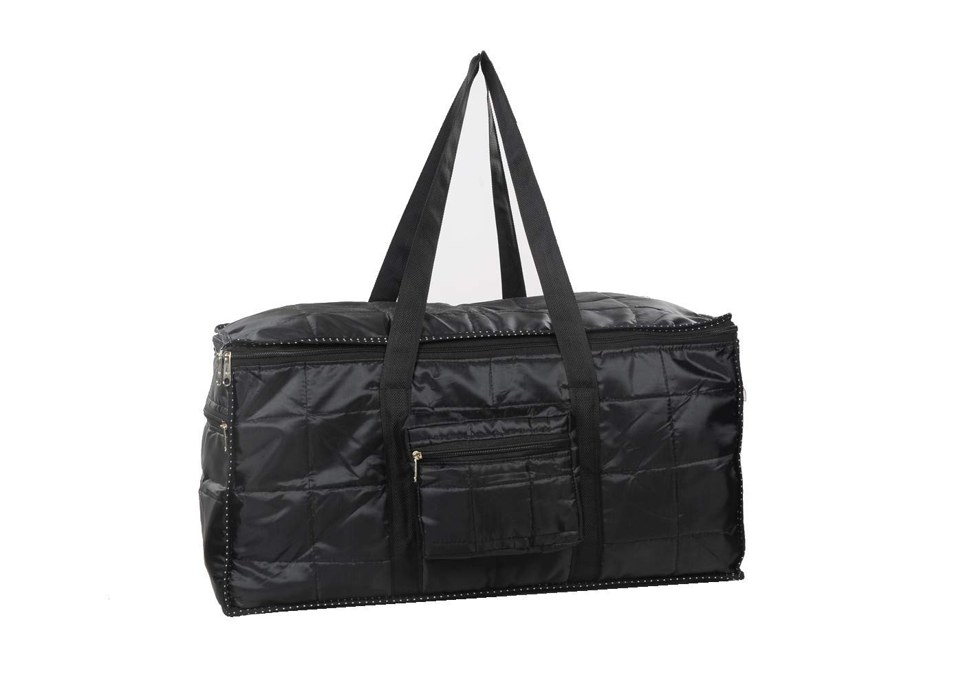 Sunesh Creation Nylon Fabric Foldable Waterproof Bag with Zip Closure (Black,51x27x25cm)-image-13