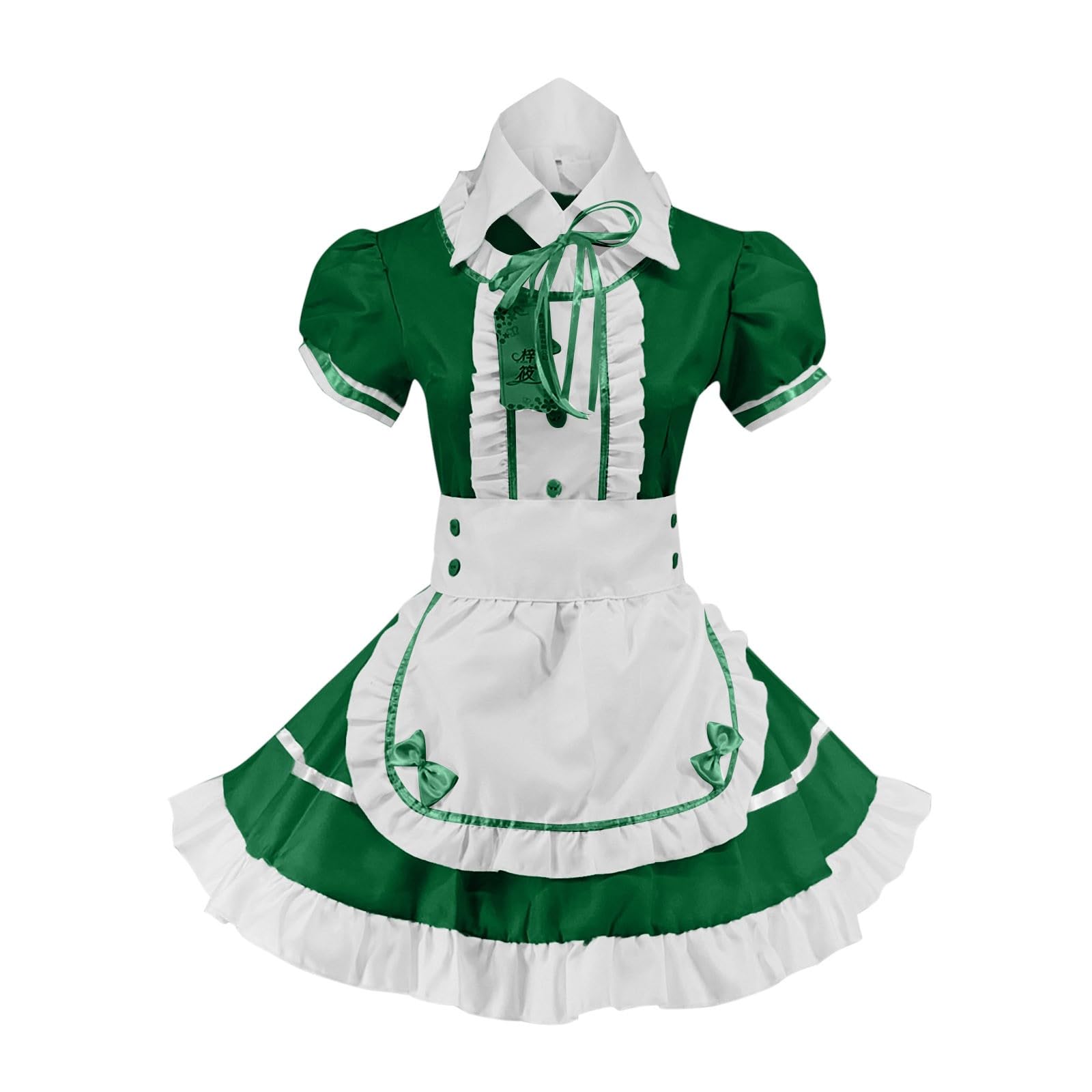 LIUguoo Japanese Anime Classic Sissy Maid Sweet Kawaii Lolita Fancy Costume Dress Cosplay Lace Apron Headwear Gloves Set