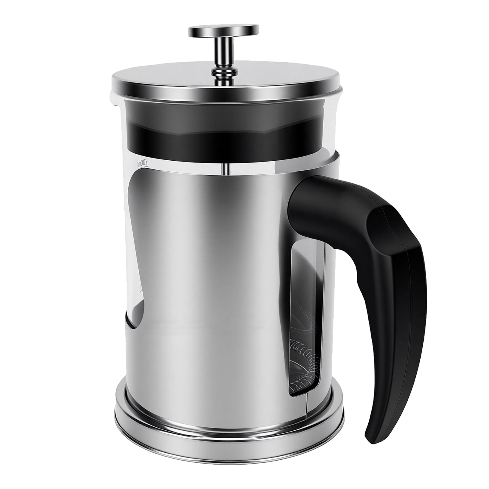 Cocoarm de Prensa Francesa, Prensa de café de Vidrio de 800 Ml con Filtro de Malla 80 de Acero Inoxidable 304, Caliente y Fría para el Hogar, Viajes, Camping, Oficina (Acero inoxidable 304 800ml)