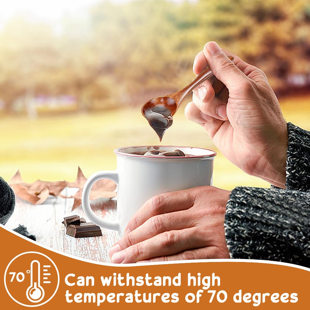 Set Di 8 Cucchiai In Legno Naturale Per Zuppa, Minestra E Ramen - Stile Giapponese Per Miele, Caffè E Dessert - Foto 8