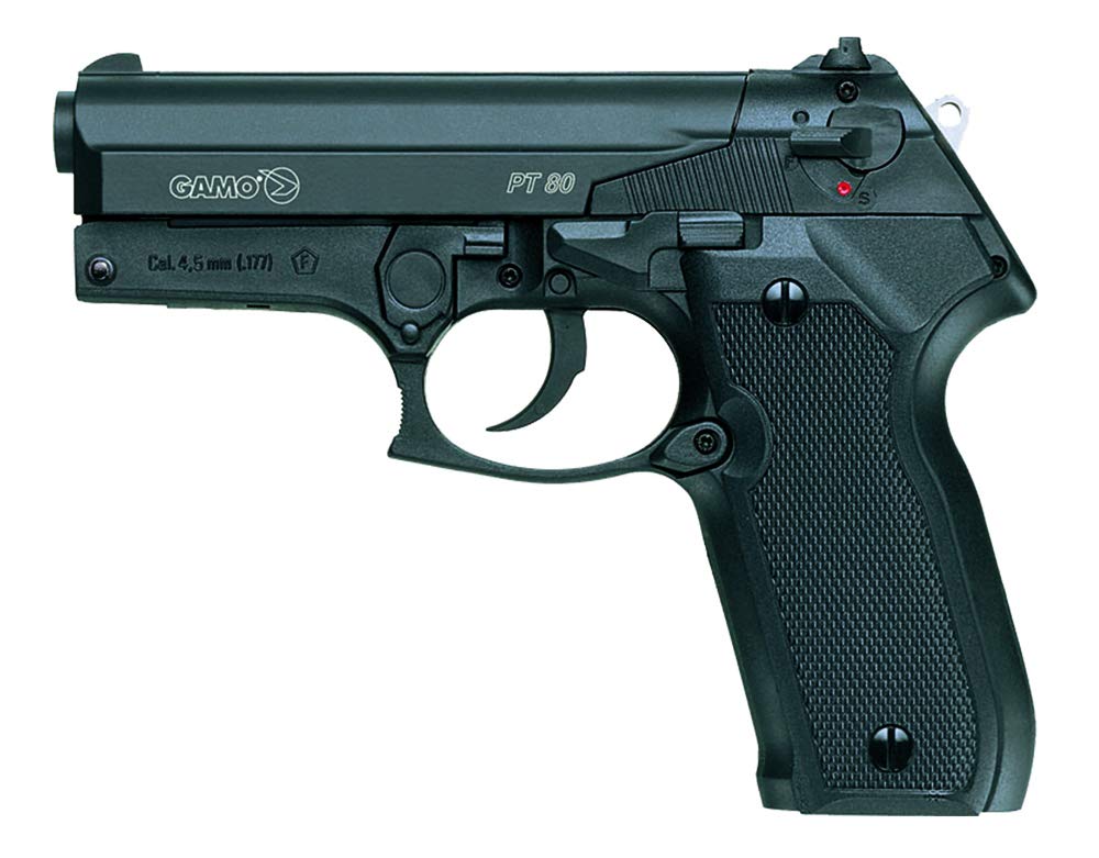 Tiendas LGP - Gamo, Pistola perdigón Gamo PT-80. Calibre 4,5 mm. 3,5 Julios + Maletín de Transporte + 250 balines + 2 Cargadores + Bombona CO2