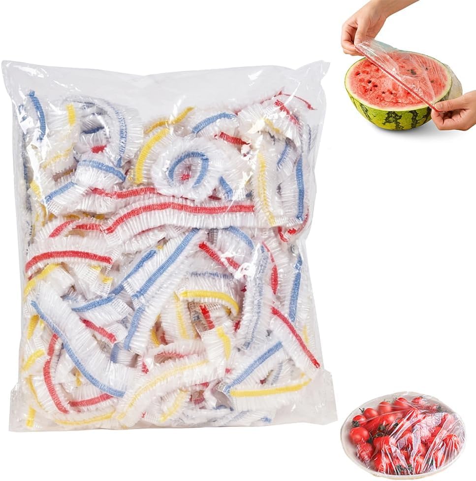 Disposable Stretch Food Covers, Elastic Food Storage Covers (A-100PCS)