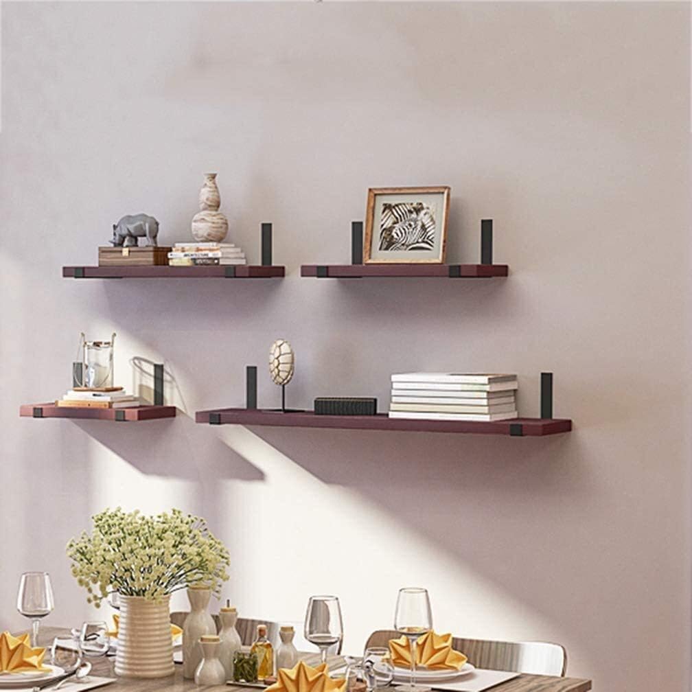 Floating Shelf Brackets Heavy Duty Metal 2pcs Black Floating Shelf Bracket Rustic U-Shape Lip Shelves Industrial Hook Iron Bracket Wall Mounted Shelf Supports (Size : 8inch(20cm))