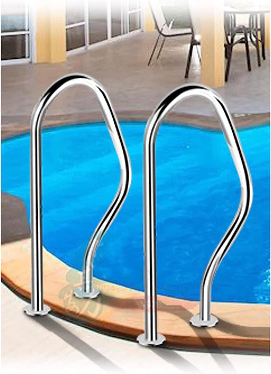 Cubierta de barandilla de piscina de 1 mm con correas de fijación antideslizantes para escalera Juego de 2
