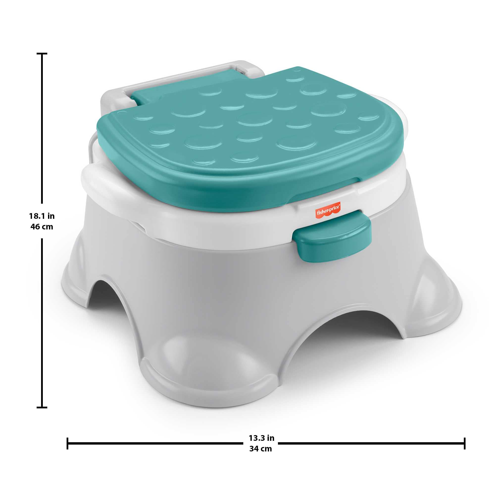 Fisher-Price Vasino 3 in 1 con sgabellino, riduttore per WC rimovibile e vaschetta lavabile, per bambini ai primi passi, giocattolo per bambini, 12+ mesi, HPY87