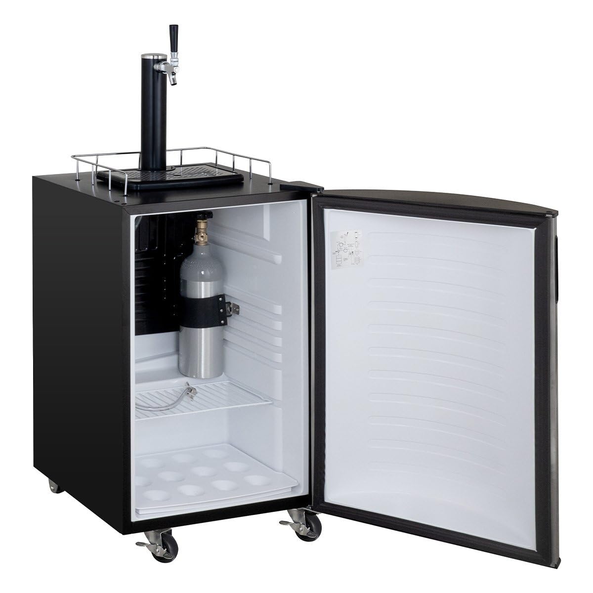 GastroHero - Impianto di spillatura birra fino a 30L fusti con raffreddamento I Spillatore con raffreddamento per birra alla spina I Movibile con regolatore CO2 intervallo di raffreddamento 0-10 °C