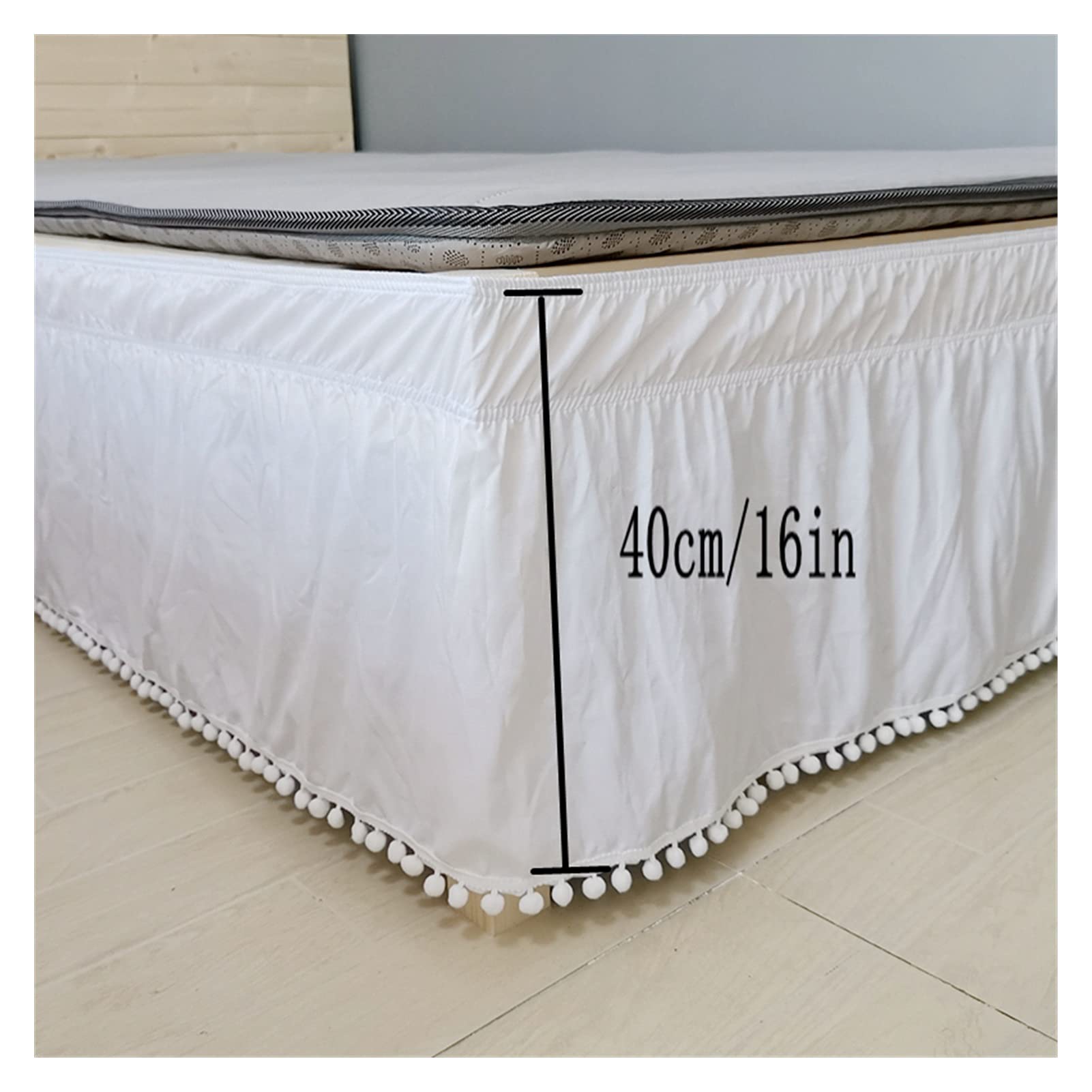 1 STÜCK Bettrock festfarbige Wrap um elastische Bett-Shirts ohne Bett Oberfläche Bett Röcke Zweibett/Queen/Queen/King Home Hotel Gebrauch Bettrock (Color : Jade, Size : 180x220x40cm)