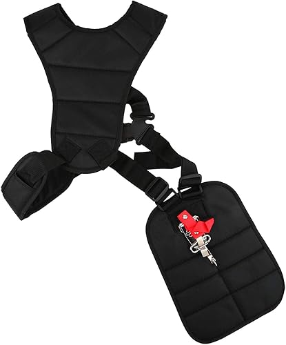 Correa de hombro doble con cinturón acolchado negro y cómodo, correa de hombro para recortadoras, desbrozadoras, arnés de recortador, cortador de