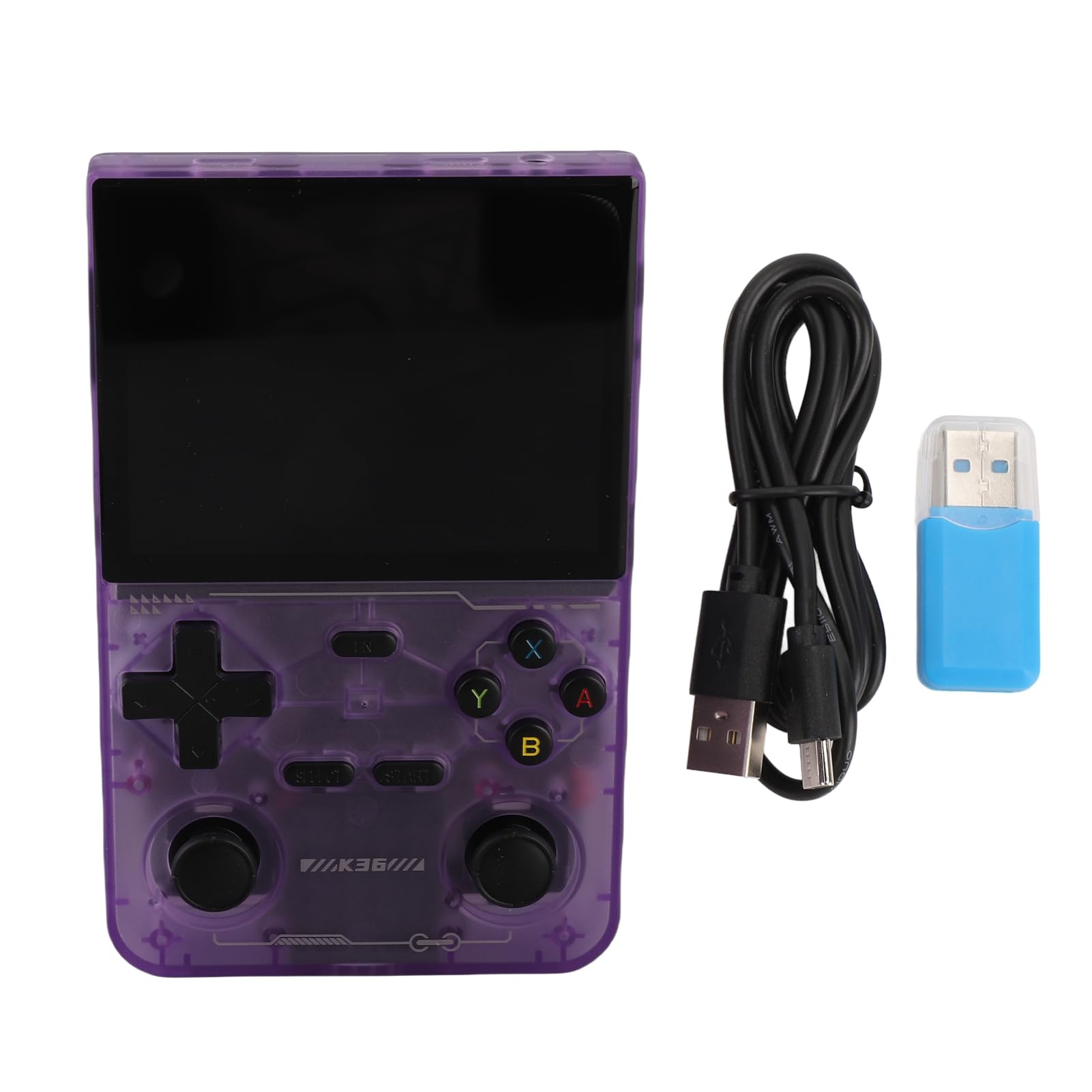 Generic Przenośny Odtwarzacz Gier z Ekranem 3,5 Cala Podwójny Joystick Przenośna Konsola do Gier z Profesjonalnym Chipem do dla Entuzjastów Retro (PURPLE)