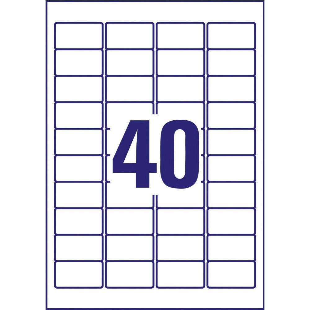 Avery España L6140-20 Caja de 800 etiquetas blanca de poliéster súper adherentes