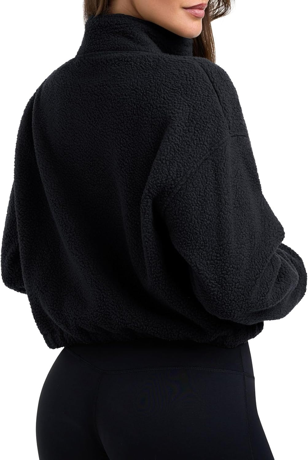 PINKMSTYLE Women Zip Up Fleece Sherpa Jacket Coat - Winter Warm Trendy Cropped Sweatshirt for Casual,Workout - Image 3