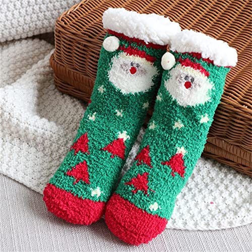 Christmas Fuzzy Socks for Kids Plush Crew Socks Non Slip Cozy Fleece Lined Slipper Socks Winter Warm Xmas Holiday Socks2