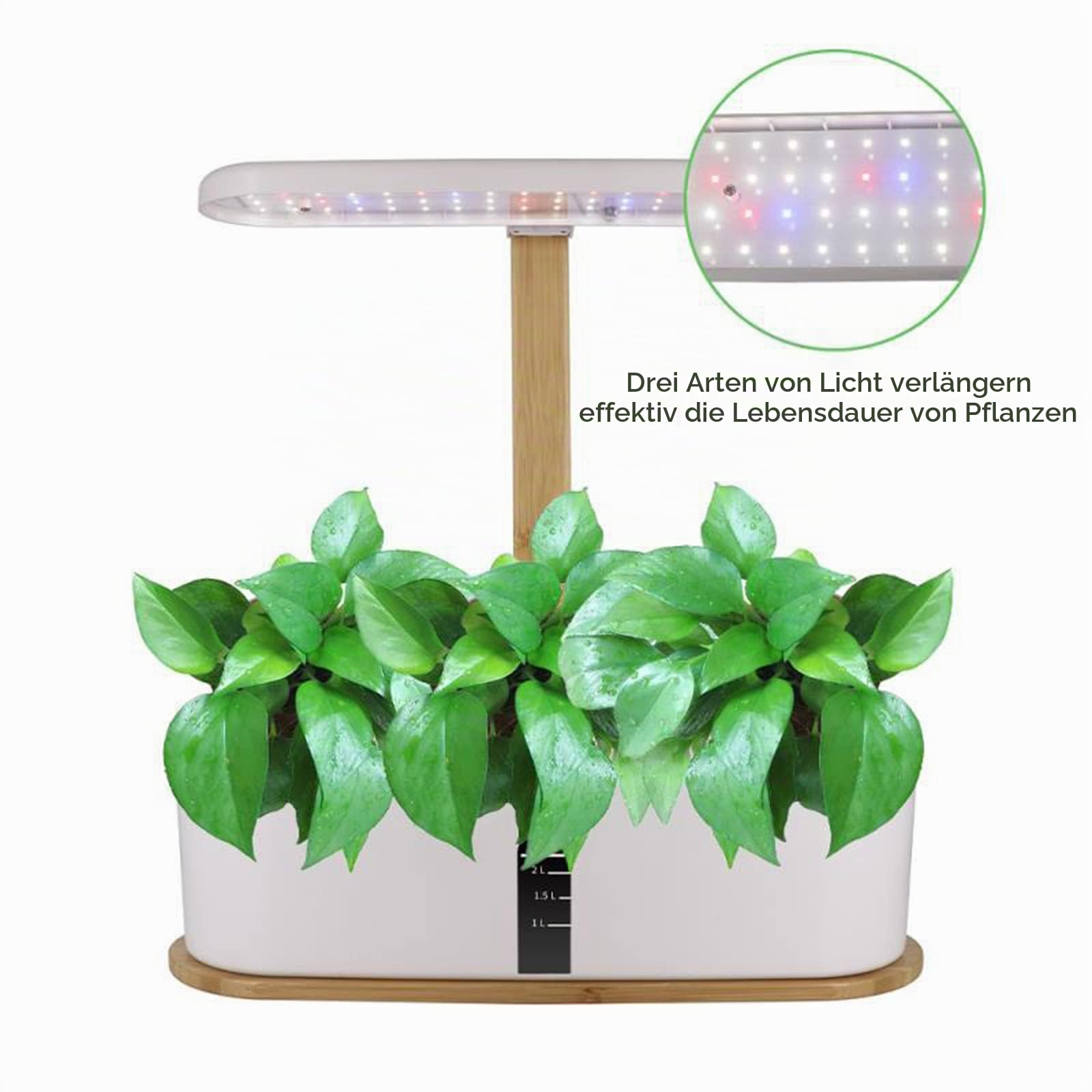 RoseFlower Hydrokultur-Anzuchtsysteme, Indoor Pflanzenanzucht Station, Kräutergarten mit LED-Licht, bis zu 28 cm höhenverstellbar, für den Innenbereich, Gartensystem für Zuhause-Weiß