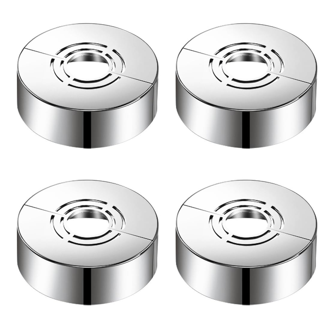 IKOPFLN 4 Pezzi Copritubo Termosifone, Rosette per termosifoni, Copri termosifone, Copri termosifoni, Rosetta Termosifone 3 Misure Regolabili, per Accessori Doccia, Decorazioni per Rubinetti