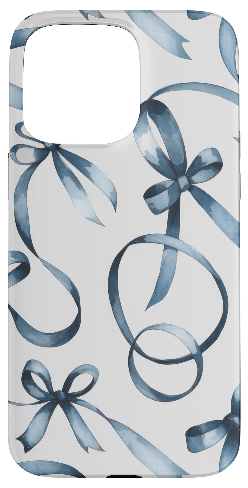 Bow Ribbon Blue Coquette Aesthetic Watercolor Case for iPhone 15 Pro Max