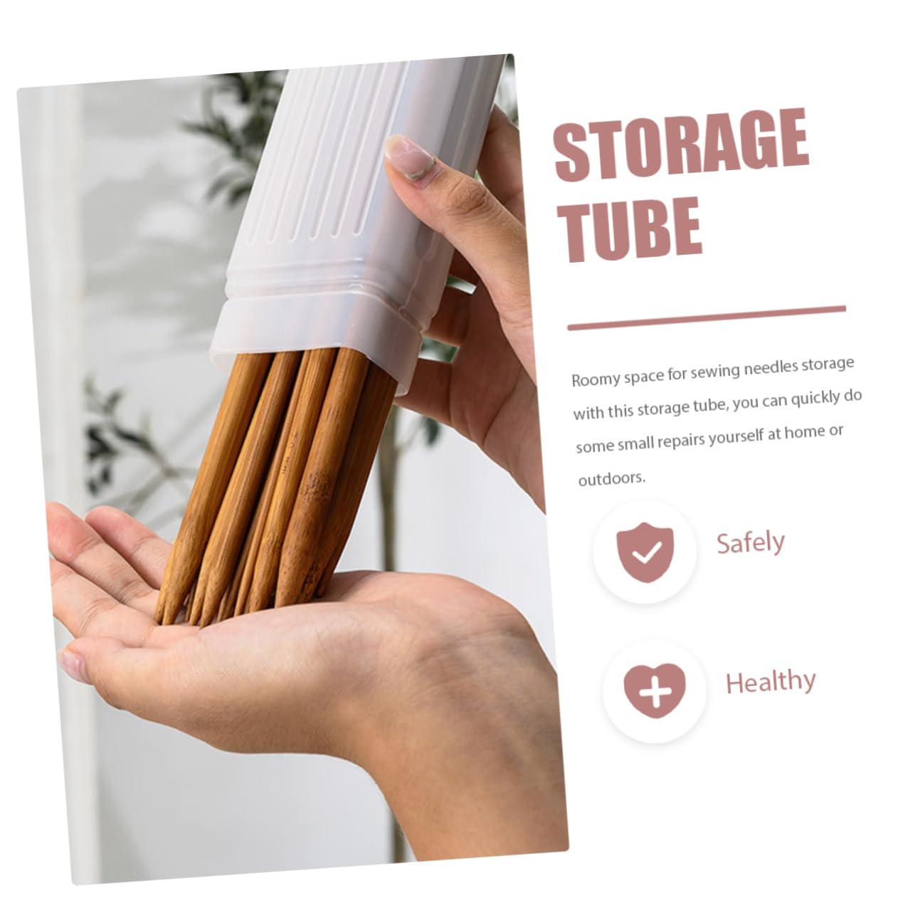 5piezas Contenedor De Agujas De Tejer Y Coser Caja De Almacenamiento Plástica Para Agujas De Punto Tubo Organizador Portátil