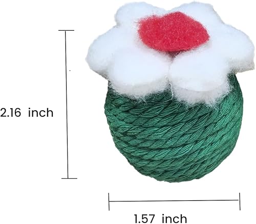 Miniatura 2 de 6 bolas de juguete de cactus para gatos, cuerda de algodón, para rascar mascotas, bolas de cuerda para gatos de colores surtidos, juguetes para