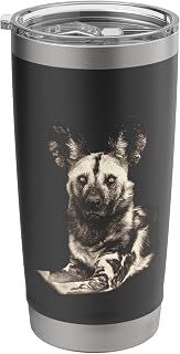 African Wild Dog Making Eye Contact for Wild Dog Fans Stainless Steel Insulated Tumbler