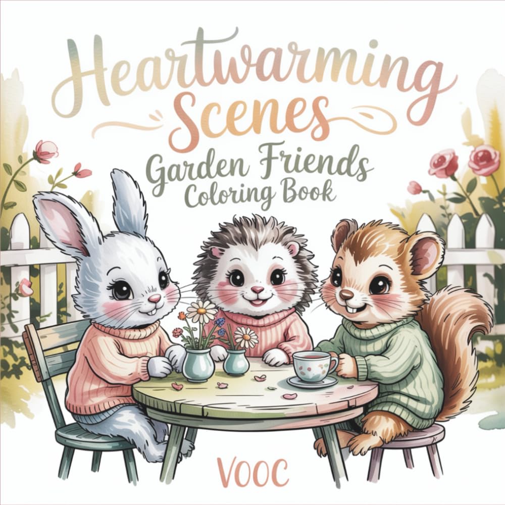 Heartwarming Scenes: Garden Friends Coloring Book - 50 Cozy Countryside Adventures with Adorable Animal Characters for Relaxation, Stress Relief, and ... Naughty - Funny and Cute Coloring)