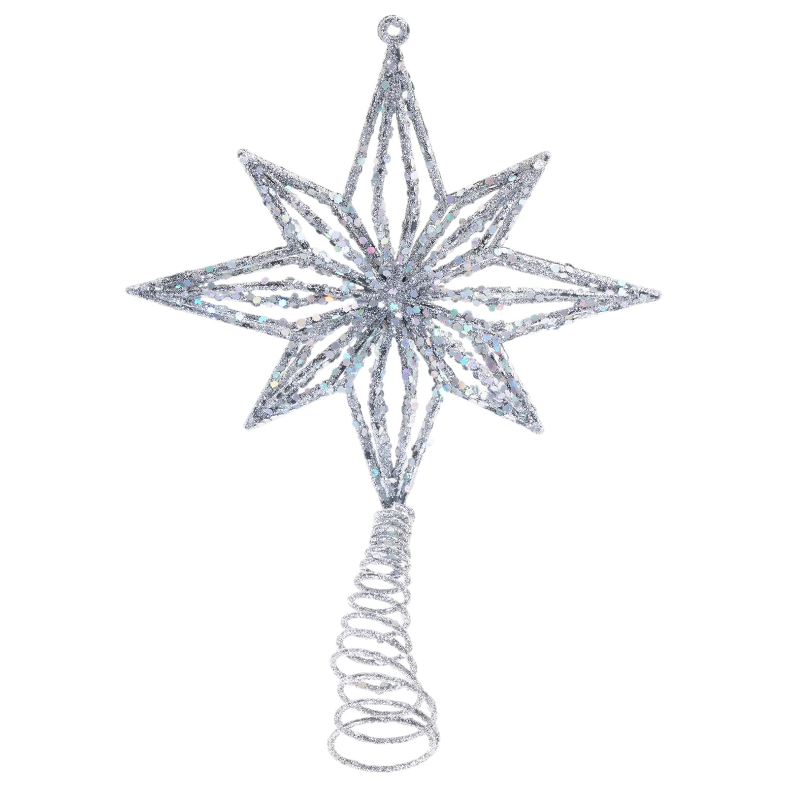 carotoe Classical Five Point Hollow Star Christmas Tree Toppers Easy Installation Sturdy Metal Structure Christmas Tree Toppers Star Metal Hollow Out Ornament