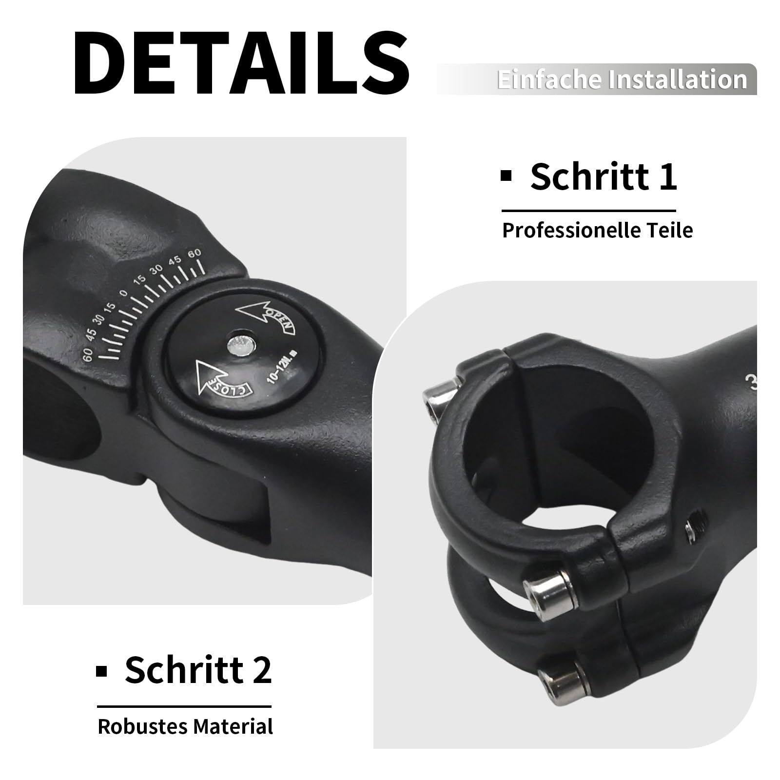 Regulowany wspornik kierownicy rowerowej, 31,8 mm x 120 mm, kąt ± 60°, stop aluminium, zamiennik do rowerów MTB, rowerów szosowych, BMX