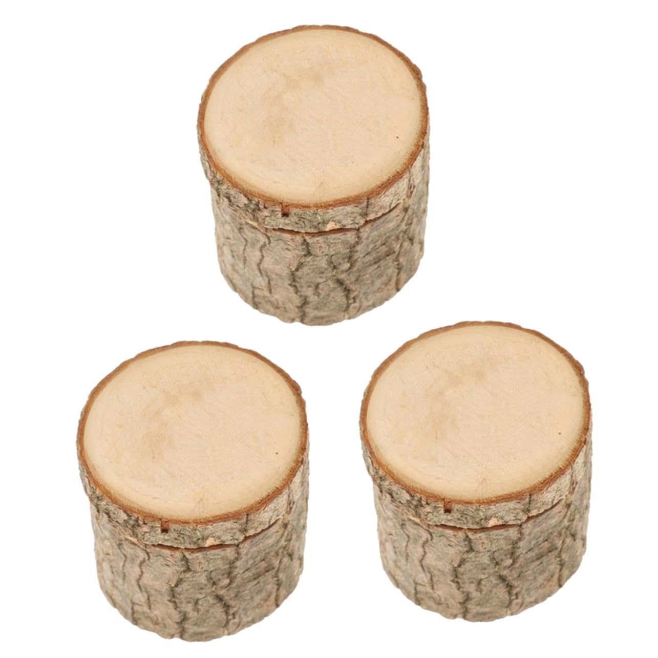 Abaodam 3pezzi Scatola Per Anelli Legno Rustico Con Coperchio Portafedi Per Matrimonio Fidanzamento e Proposte Romantiche Elegante Scatola Vintage Per Gioielli Di Adatta Per Cerimonie