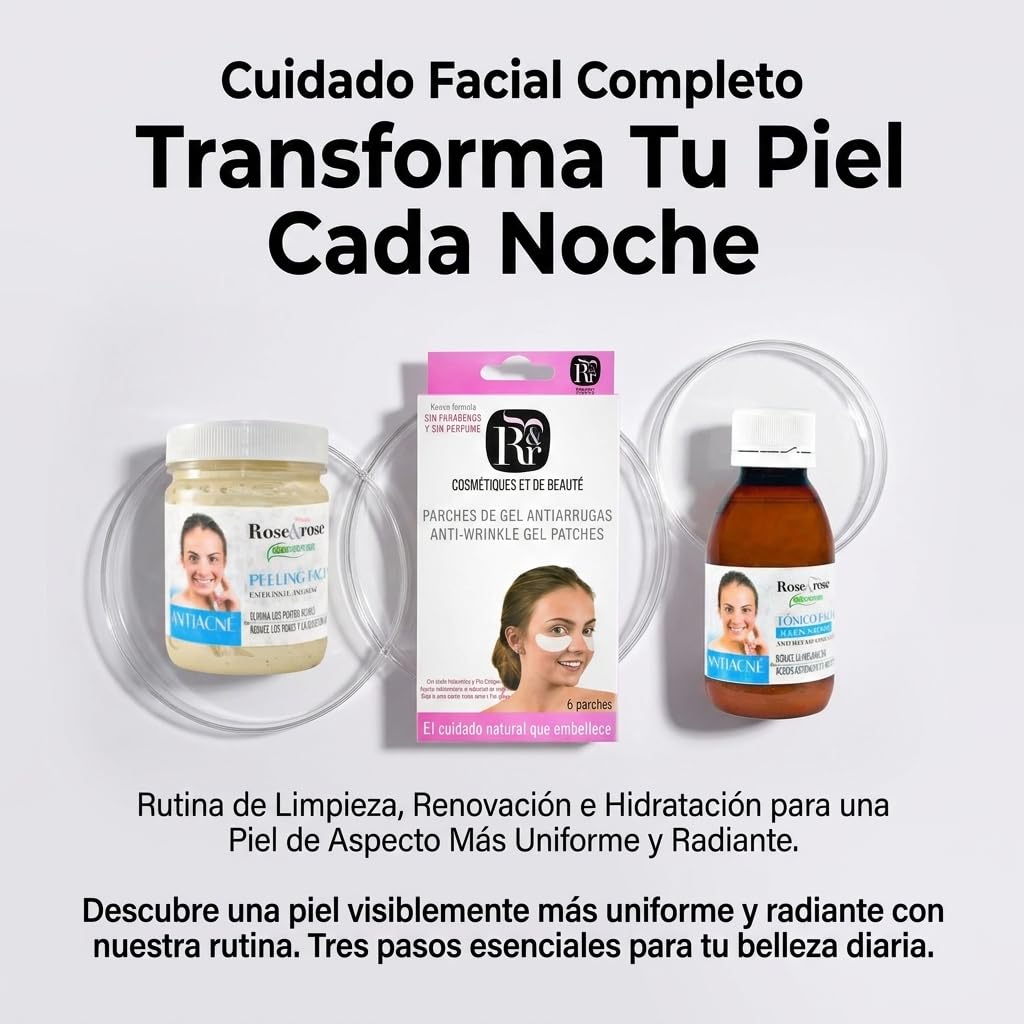Rose & Rose | Intensywny zestaw toniczny + żel + peeling | pełna pielęgnacja twarzy, oczyszczanie, regeneracja i nawilżenie | dla bardziej równomiernej i promiennej skóry