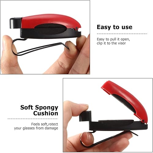 Miniatura 4 de Tallew Paquete de 6 soportes para lentes de sol para visera de automóvil, clips para lentes de sol, clips para boletos, accesorios para visera