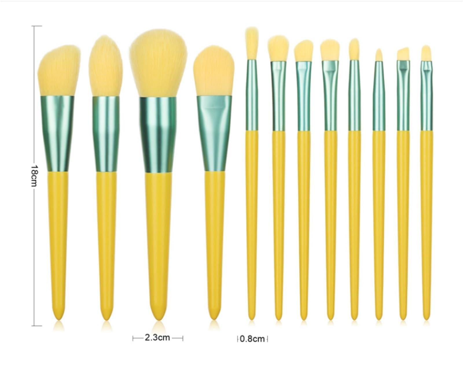 Pinsel Werkzeuge Make-up Pinsel Set 12 Stück For Kontur Rouge Concealer Lidschatten Gesichtsbemalung(Yellow-Brush Pack)