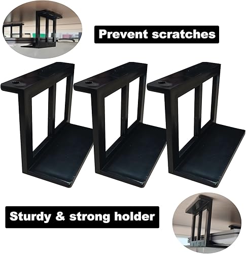 Miniatura 4 de PIAOLGYI Soporte para laptop debajo del escritorio con tornillo, dispositivos de soporte de hasta 2.7 pulgadas para PS4, Xbox Series S, Xbox One S,