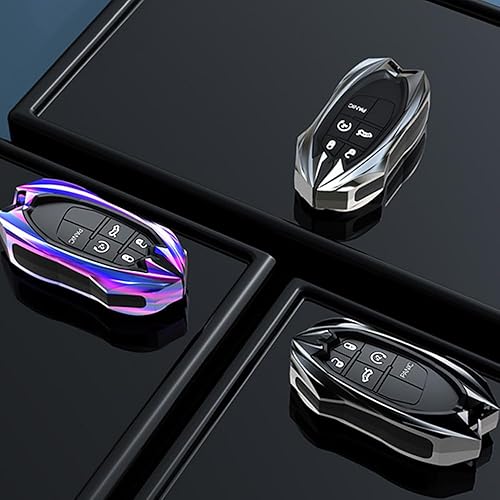 Miniatura 8 de Funda de aleación de zinc para llavero compatible con Jeep Grand Cherokee Dodge Challenger Charger Dart Durango Journey Chrysler 300 con llavero