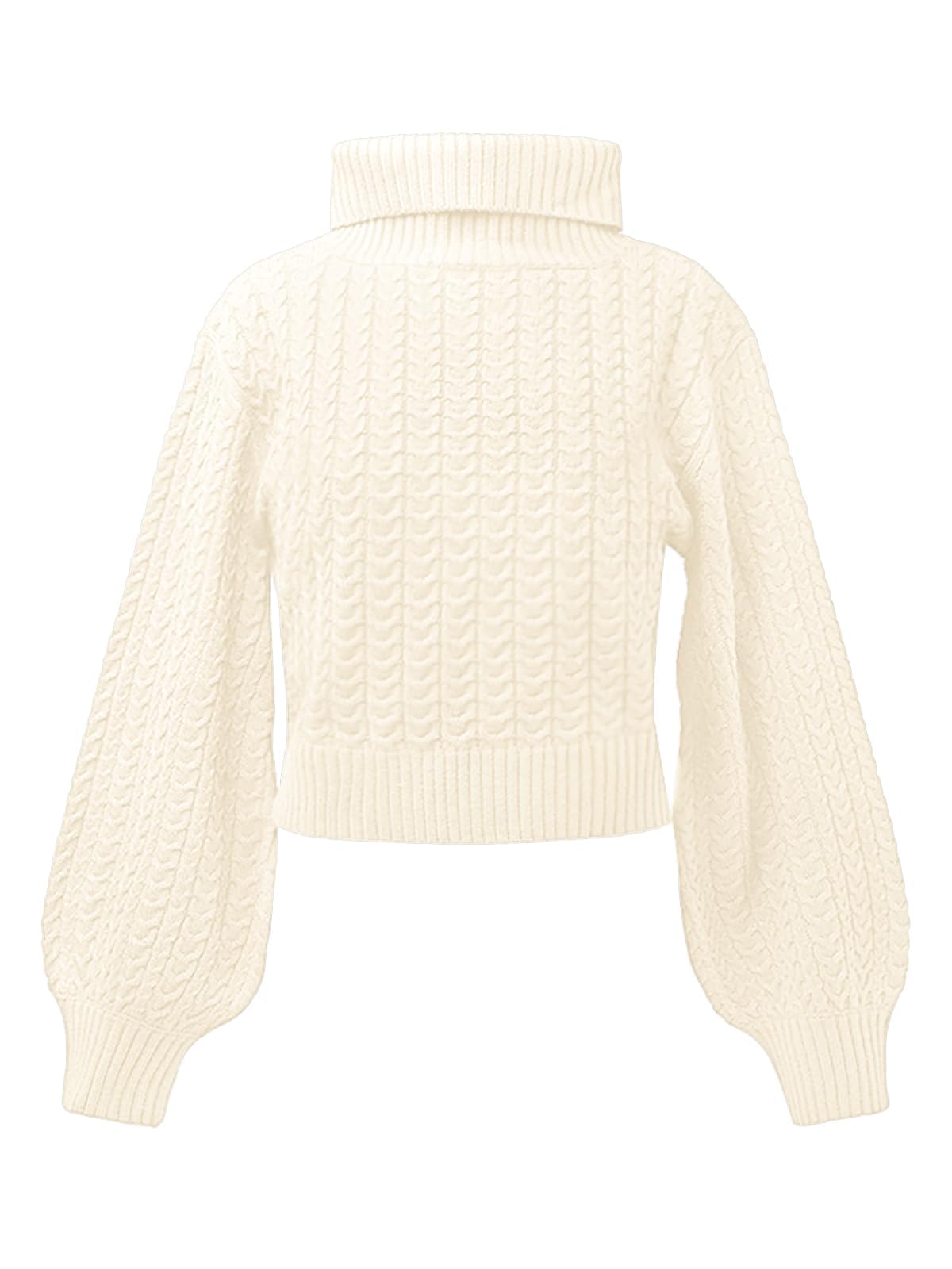 Haloumoning Pull Fille Col Roulé Manches Longues Pull Tricoté Lâche Casual Hauts Enfants Automne Hiver Sweater