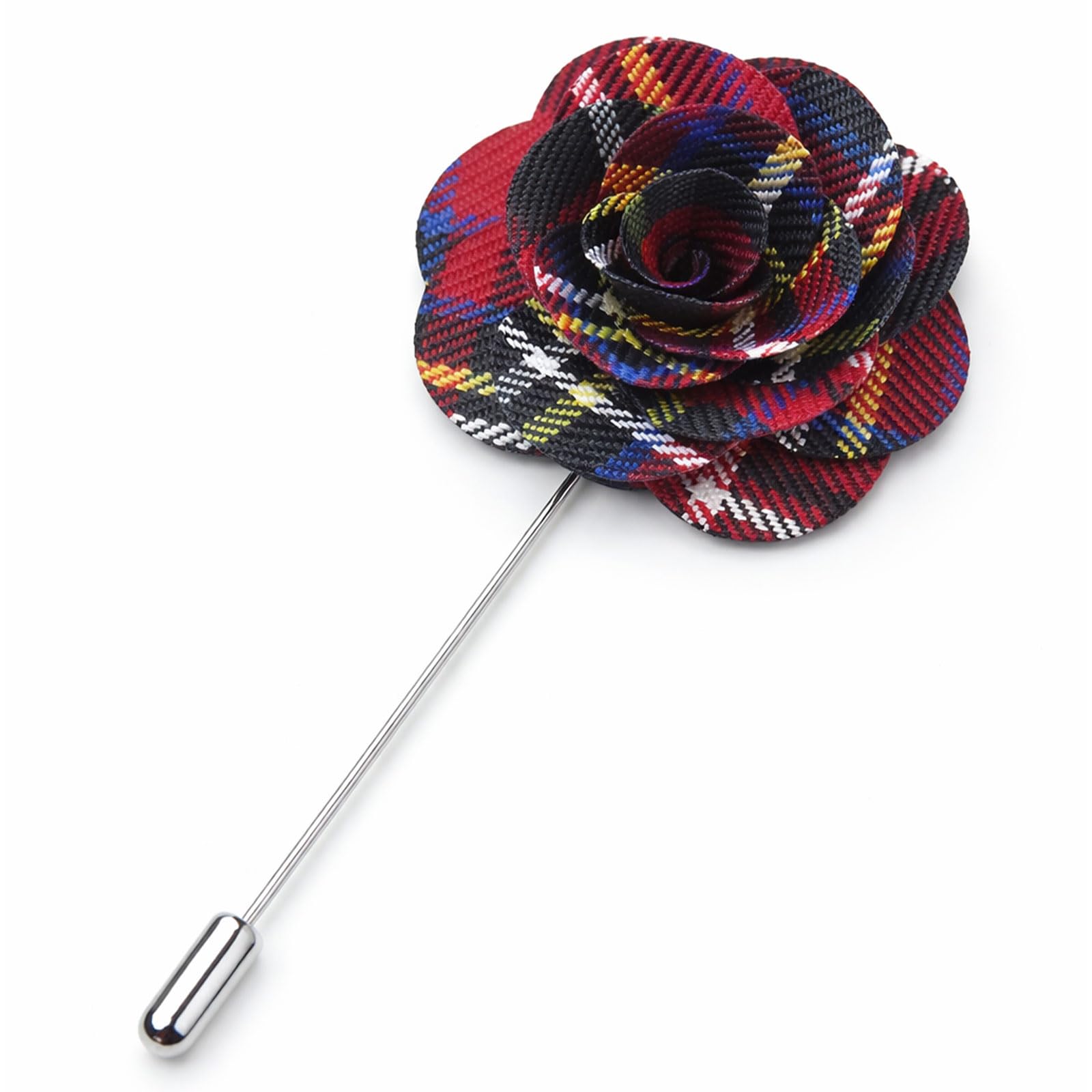 Scottish Brooch, Tartan Brooch Rose Lapel Pin for Burns Night Charms, Rosette Brooches, Highland Dress Tartan Accessories & Burns Night Dress Decorations for Women Men-image-2