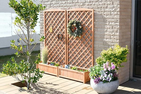 ☆高級樹脂フェンス☆ダークブラウン☆プランターボックス付き