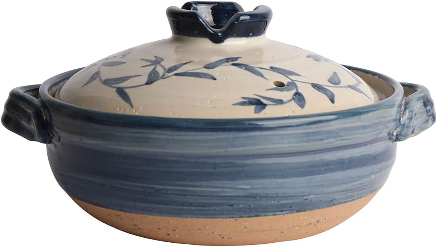 Pentola in Ceramica Giapponese con Coperchio - Casseruola retrò per Stufati, Cottura Ad Alta Temperatura su Fornelli A Gas, Ideale per Riso E Pasti Casalinghi 1.2l